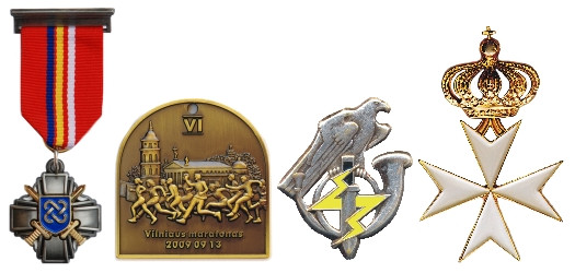 Metaliniai ženkliukai, medaliai ir kiti metaliniai gaminiai 