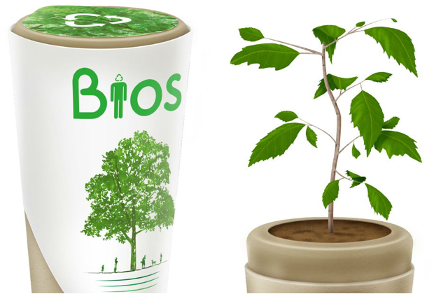 Biologiška urna SielosMedis™, kurioje laikomi mylimo žmogaus arba augintinio pelenai, iš kurios išaugs medis