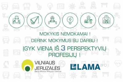Vilniaus Jeruzalės darbo rinkos mokymo centras kviečia į papildomą priėmimą mokytis!