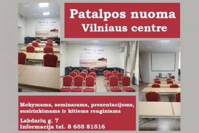 Patalpų nuoma Vilniaus centre mokymams, seminarams ir kitiems renginiams 