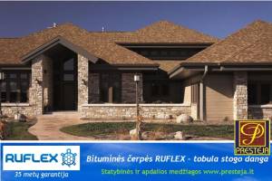 Bituminės čerpės RUFLEX - tobula stogo danga