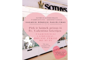 „SOTHYS grožio namų“ Kosmetikos parduotuvėje – Grožio namuose Šv. Valentino loterija!